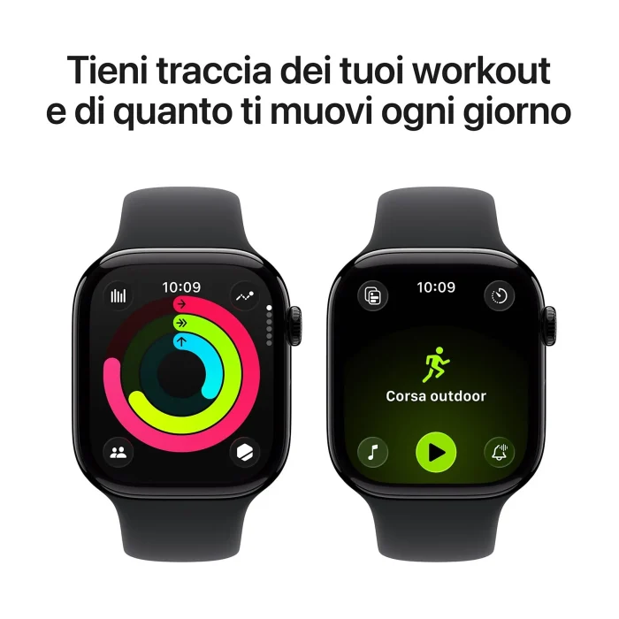 APPLE Watch Series 11 GPS + Cellular, Cassa 46 mm in alluminio Jet Black con Cinturino Sport nero - immagine 4