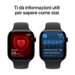 APPLE Watch Series 11 GPS + Cellular, Cassa 46 mm in alluminio Jet Black con Cinturino Sport nero - immagine 3