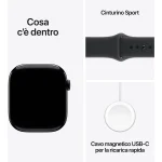 APPLE Watch Series 11 GPS + Cellular, Cassa 46 mm in alluminio Jet Black con Cinturino Sport nero - immagine 9