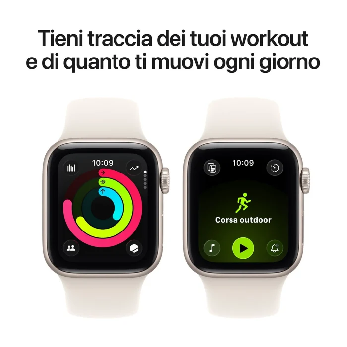 APPLE Watch SE 3 GPS, Cassa 40 mm in alluminio galassia con Cinturino Sport galassia - immagine 9