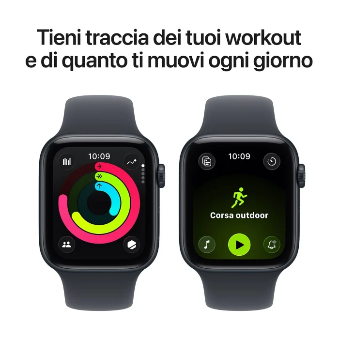 APPLE Watch SE 3 GPS, Cassa 44 mm in alluminio mezzanotte con Cinturino Sport mezzanotte - immagine 5