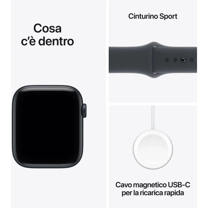 APPLE Watch SE 3 GPS, Cassa 44 mm in alluminio mezzanotte con Cinturino Sport mezzanotte - immagine 3