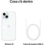iPhone 15 128GB Blu Ekeventi Grado Ottimo - immagine 7