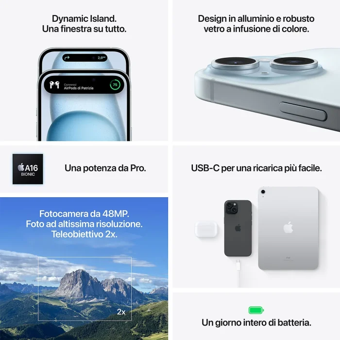iPhone 15 128GB Blu Ekeventi Grado Ottimo - immagine 4
