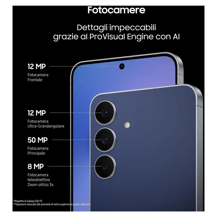 SAMSUNG Galaxy S25 FE 256GB , 256 GB, Navy - immagine 4
