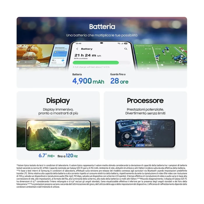 SAMSUNG Galaxy S25 FE 256GB , 256 GB, Navy - immagine 8