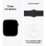 APPLE Watch Series 11 GPS + Cellular, Cassa 42 mm in alluminio grigio siderale con Cinturino Sport nero - immagine 3