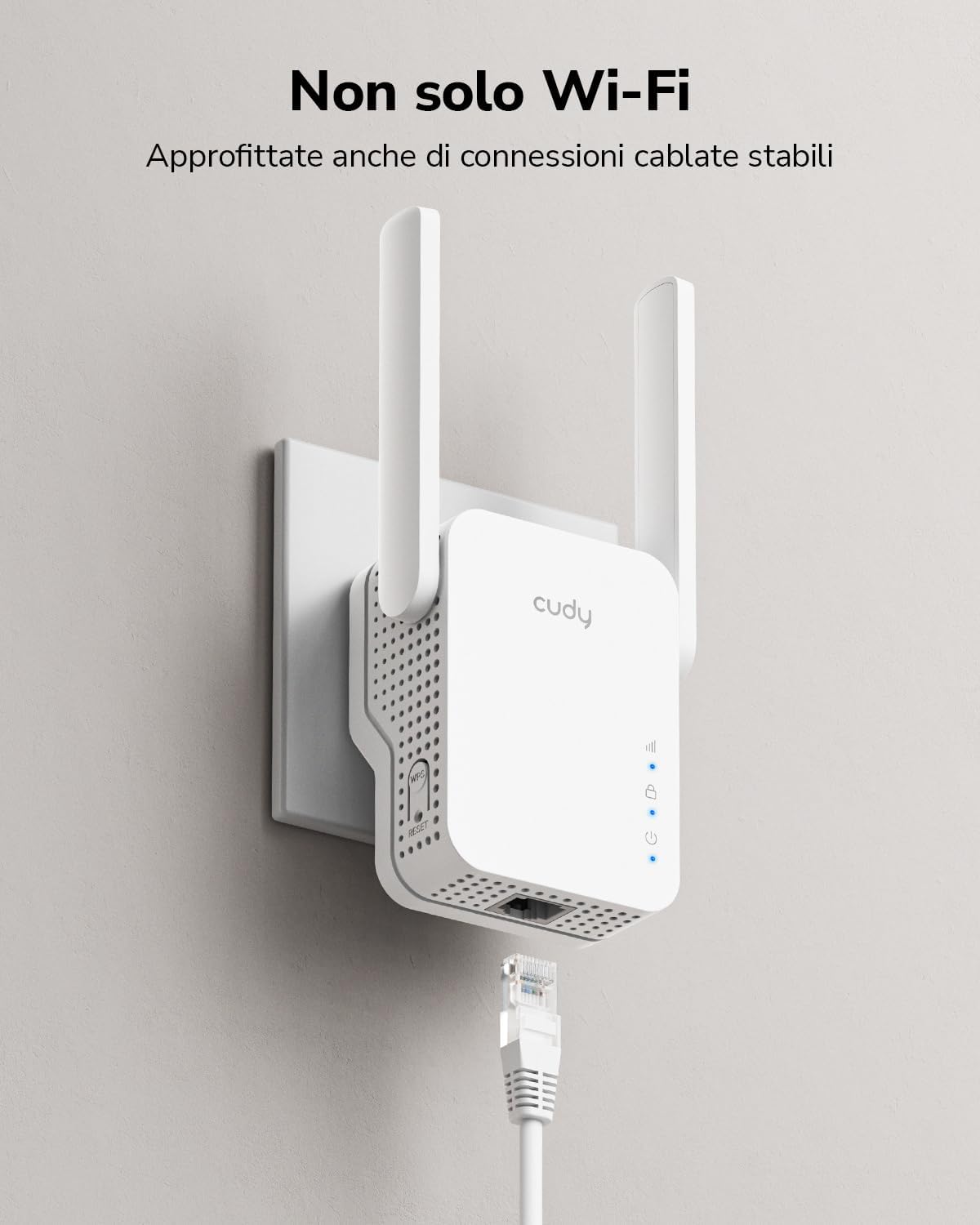 CUDYRE12006 Cudy RE1200 Booster wireless AC1200 Dual Band WiFi Extender, WiFi Range Extender - immagine 1