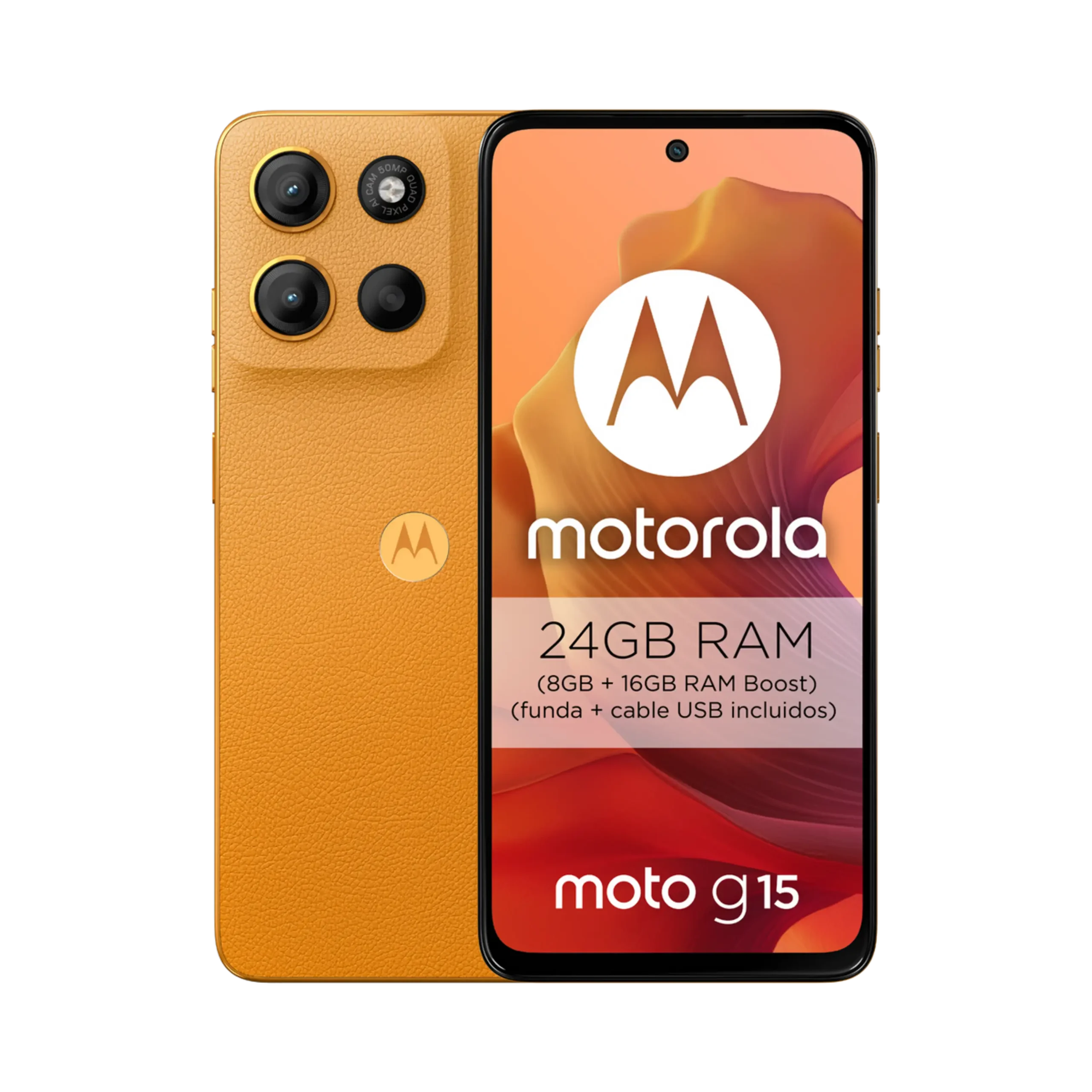 g15orange MOTOROLA G15, 8+256GB, Arancione - Garanzia Italia - immagine 1